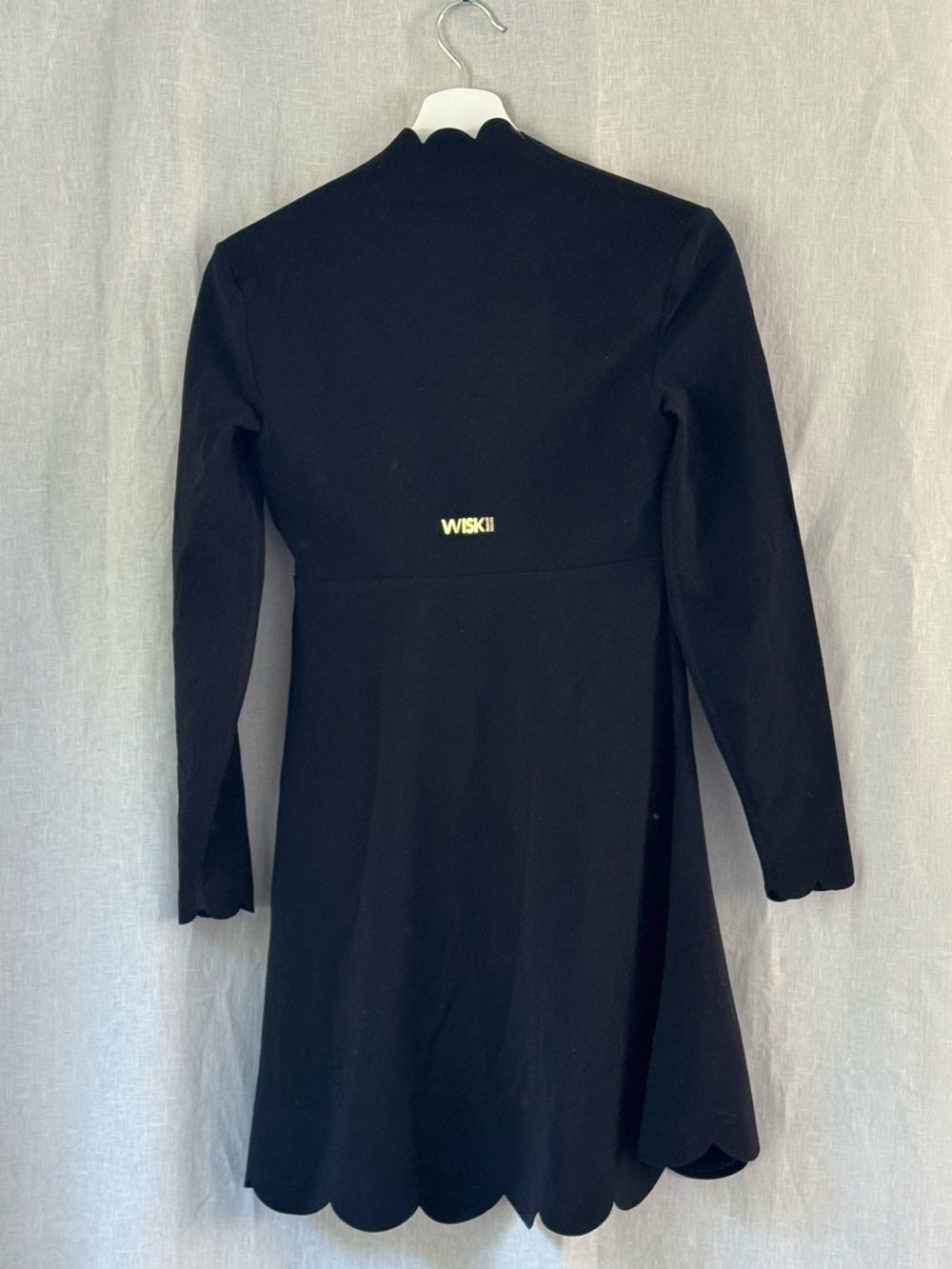 NWT WISKII Enchanting Scallop A-Line Active Dress Black Size L